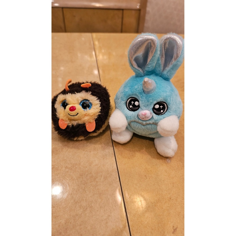 Ty Beanie Boo Buddy Hedgehog‎ & Unicorn Bunny Small Plush Toys Set